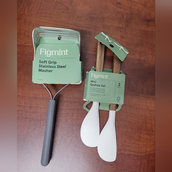 Figmint Stainless Steel Masher and Mini Spatula Set Nwt - Picture 1 of 4